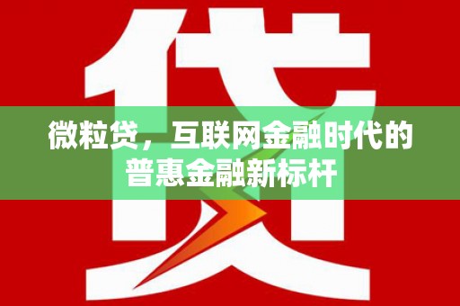 利通微粒贷，互联网金融时代的普惠金融新标杆