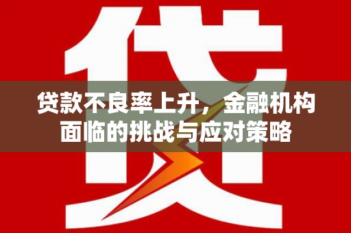 惠安贷款不良率上升，金融机构面临的挑战与应对策略
